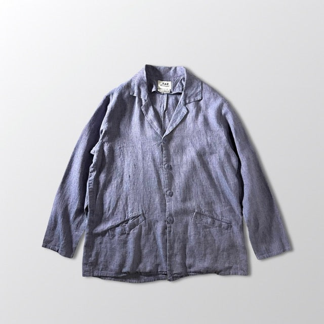 FLAX Linen Jacket Blue Relaxed Fit – M