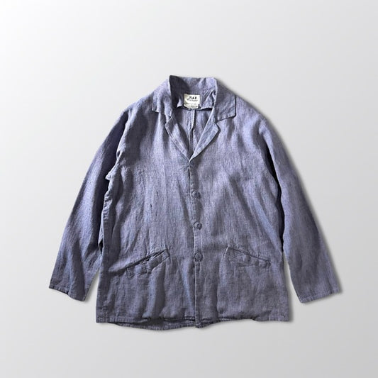 FLAX Linen Jacket Blue Relaxed Fit – M