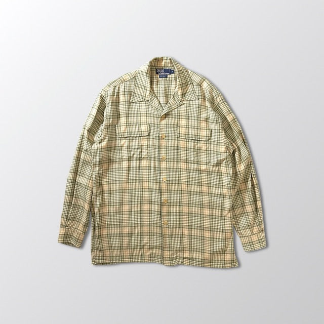 Ralph Lauren Cotton Wool M – Soft Check Shirt Beige Green
