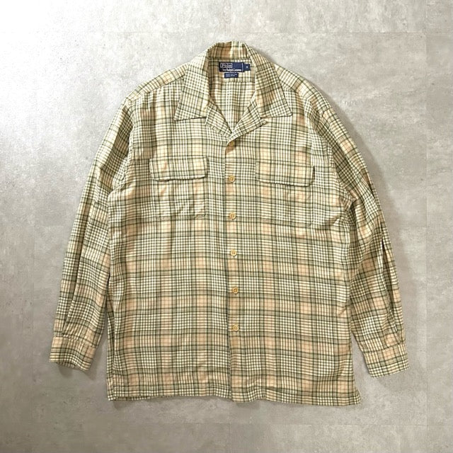 Ralph Lauren Cotton Wool M – Soft Check Shirt Beige Green