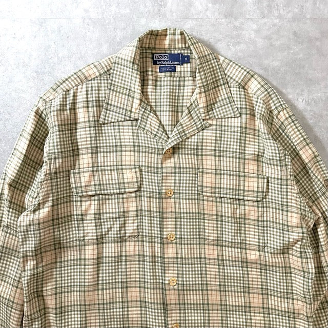 Ralph Lauren Cotton Wool M – Soft Check Shirt Beige Green