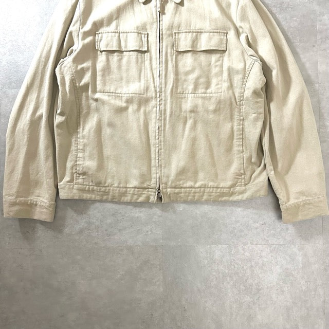 Cotton Linen Zip Jacket Beige – Banana Republic XL