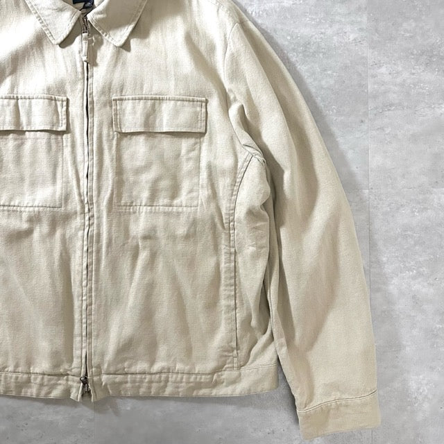 Cotton Linen Zip Jacket Beige – Banana Republic XL