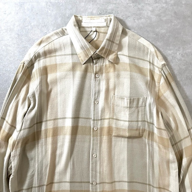 Soft Check Shirt Beige – PERRY ELLIS Cotton Rayon L