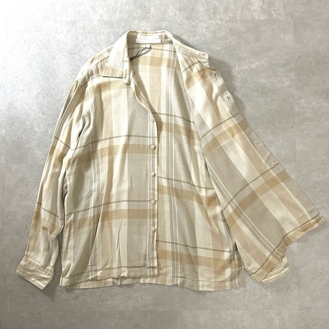 Soft Check Shirt Beige – PERRY ELLIS Cotton Rayon L