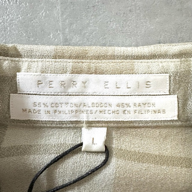 Soft Check Shirt Beige – PERRY ELLIS Cotton Rayon L