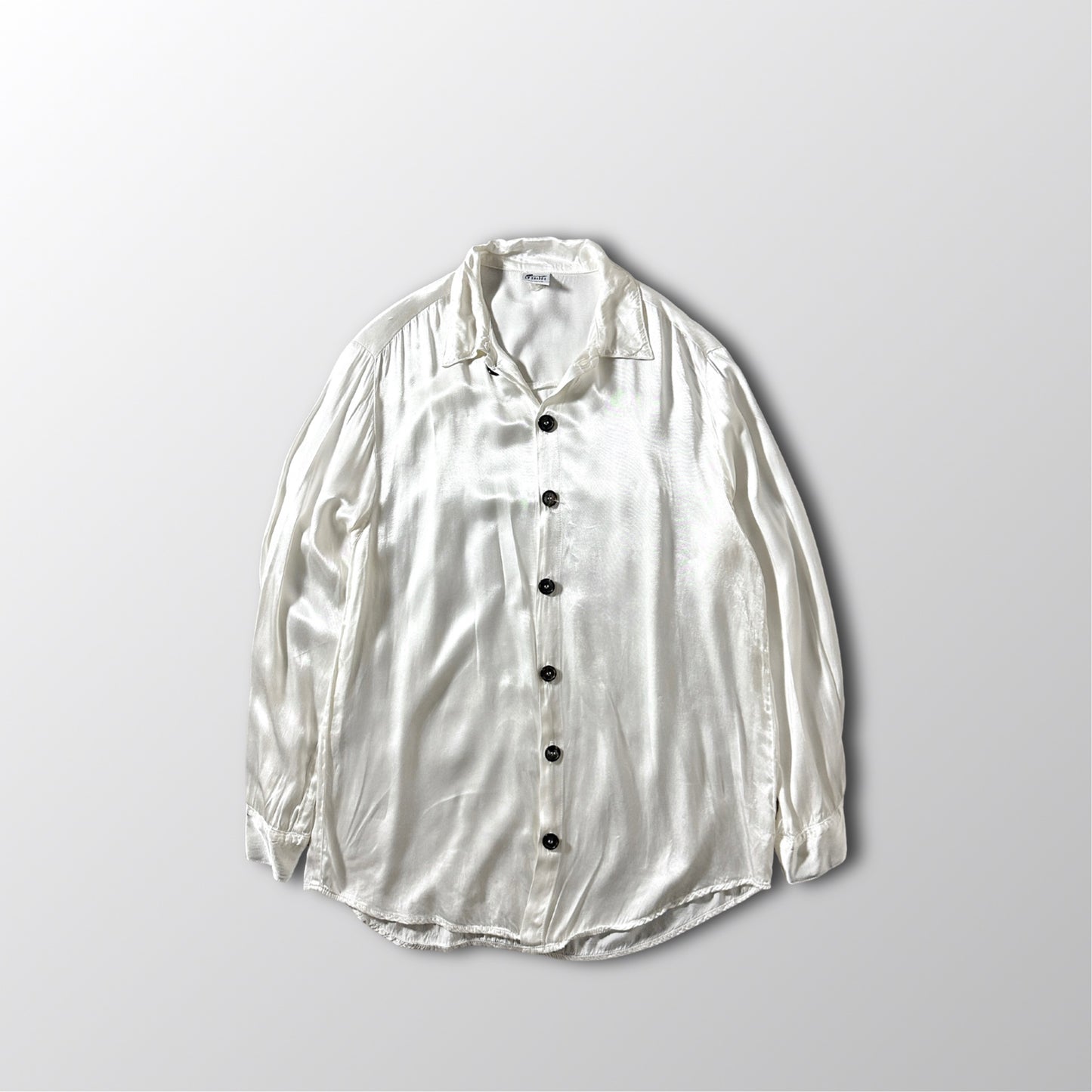 CP SHADES Rayon Long Sleeve Shirt Jacket – M – Ivory – Solid