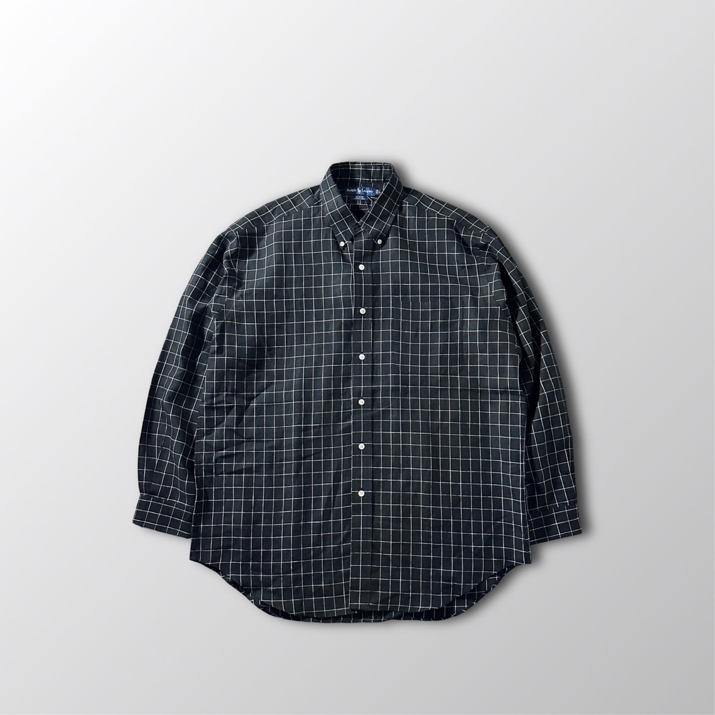 Ralph Lauren Blake 100% Linen Black Windowpane Shirt – L
