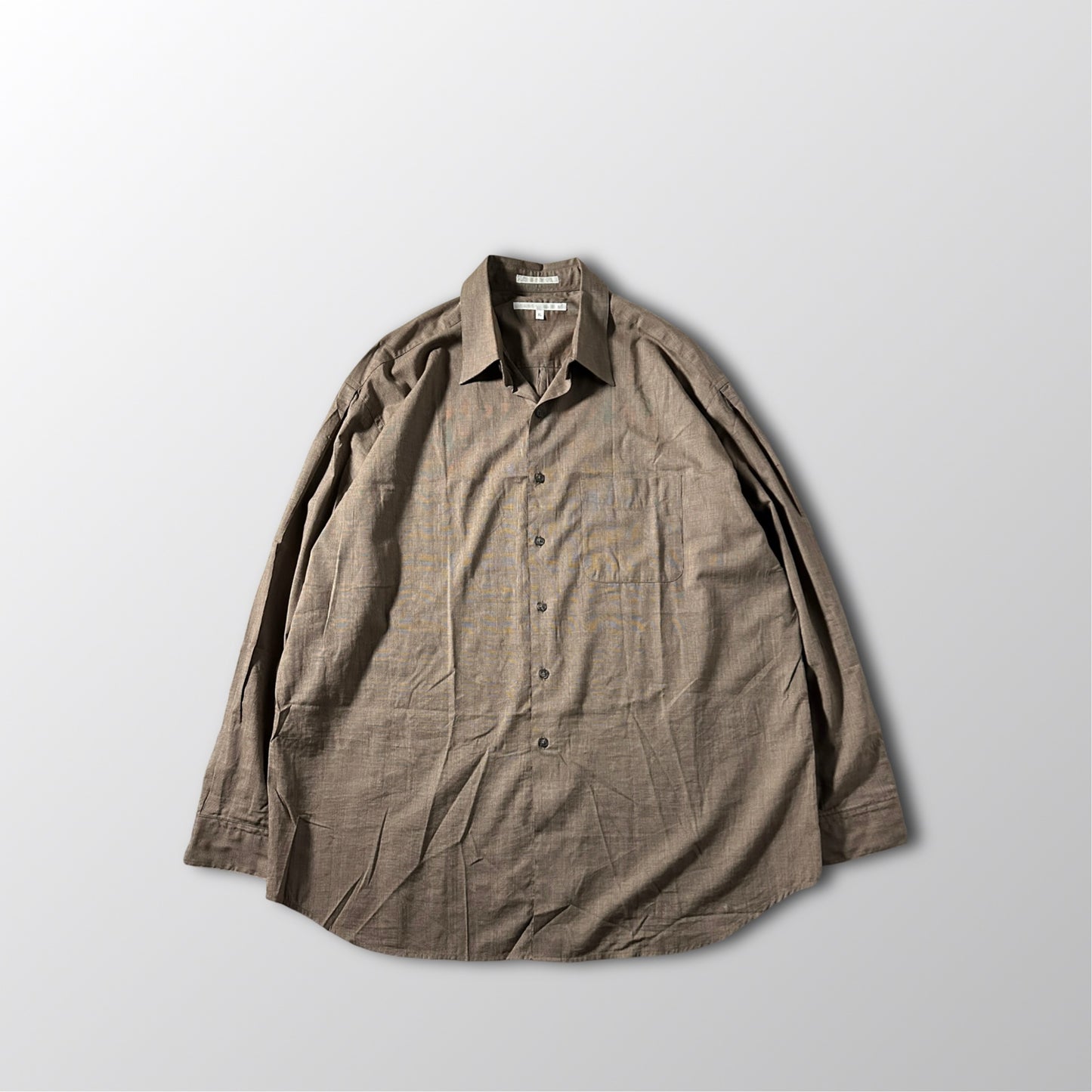 Rayon Cotton Brown Tonal Plaid Long Sleeve Shirt – XL - Perry Ellis