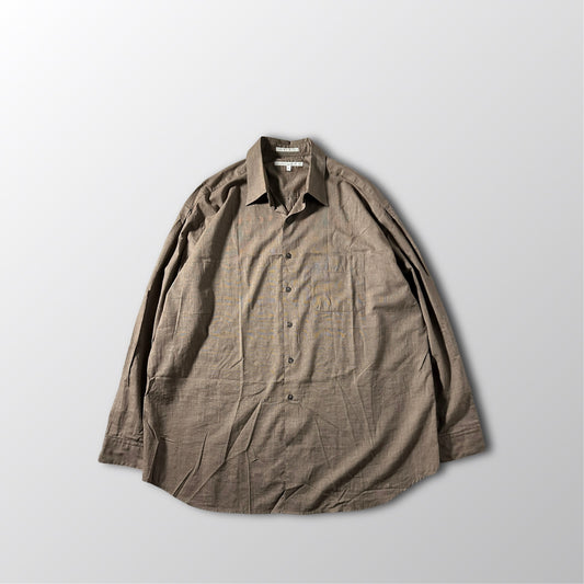 Rayon Cotton Brown Tonal Plaid Long Sleeve Shirt – XL - Perry Ellis