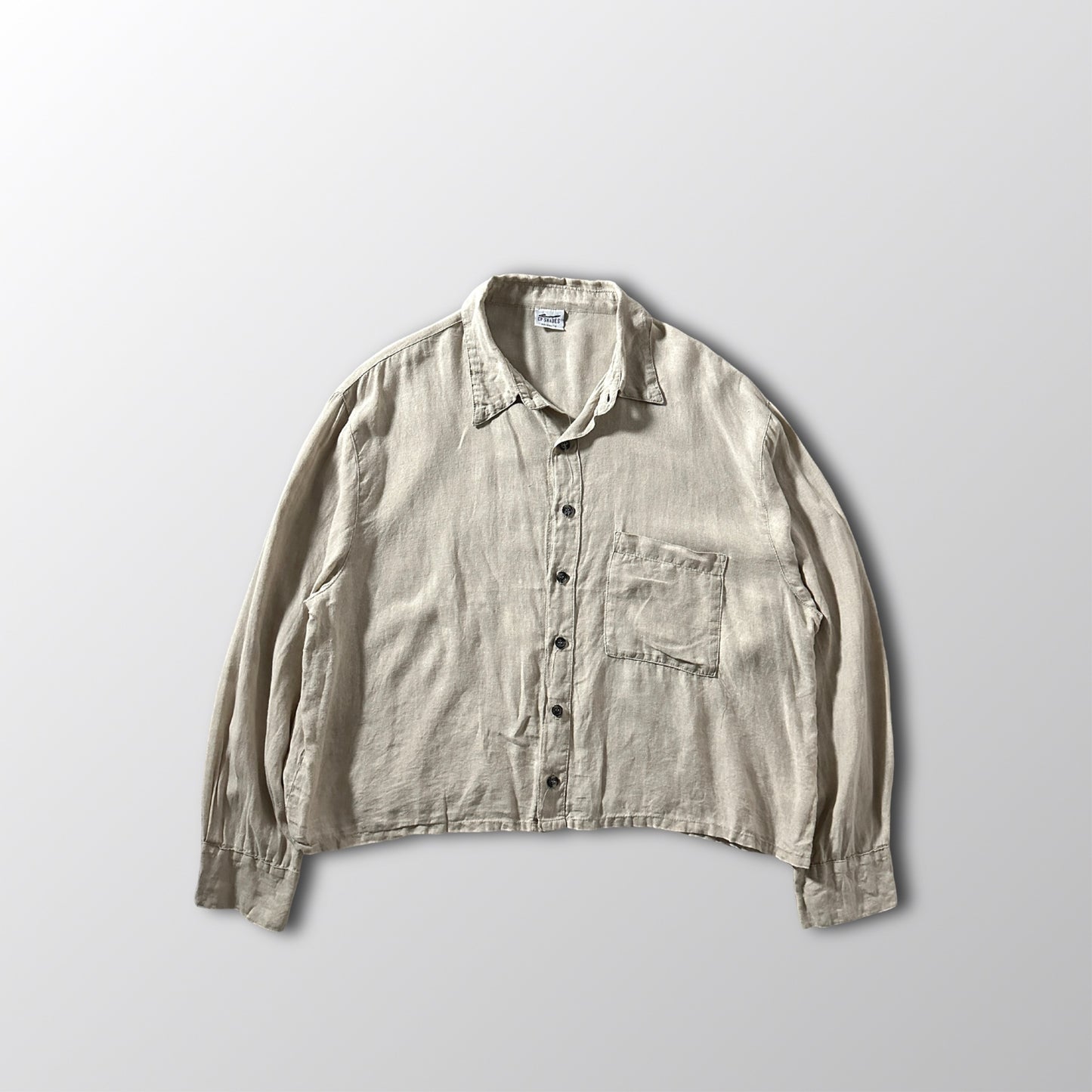 Cropped Boxy Shirt 100% Linen Beige M - CP Shades