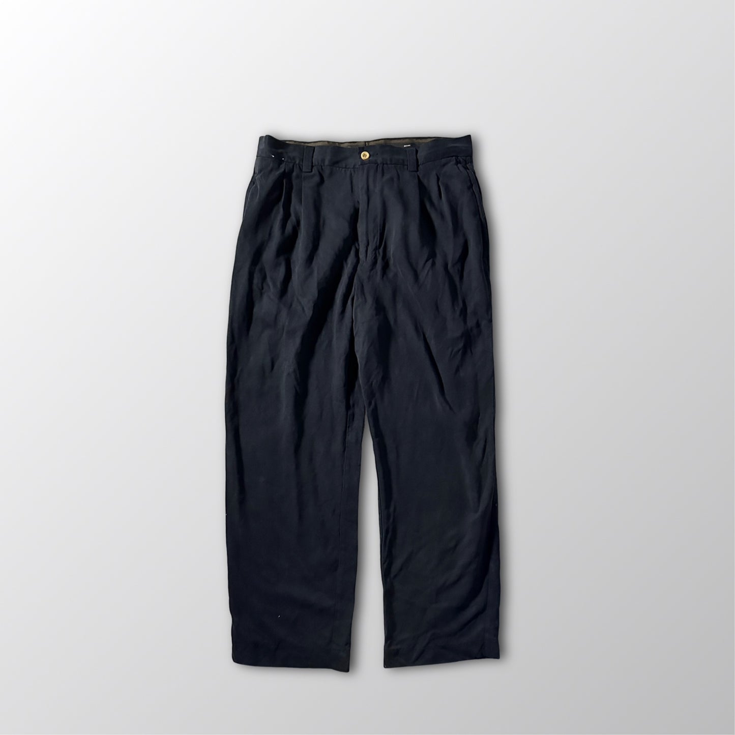 100% Silk Relax Trousers Black 35x30