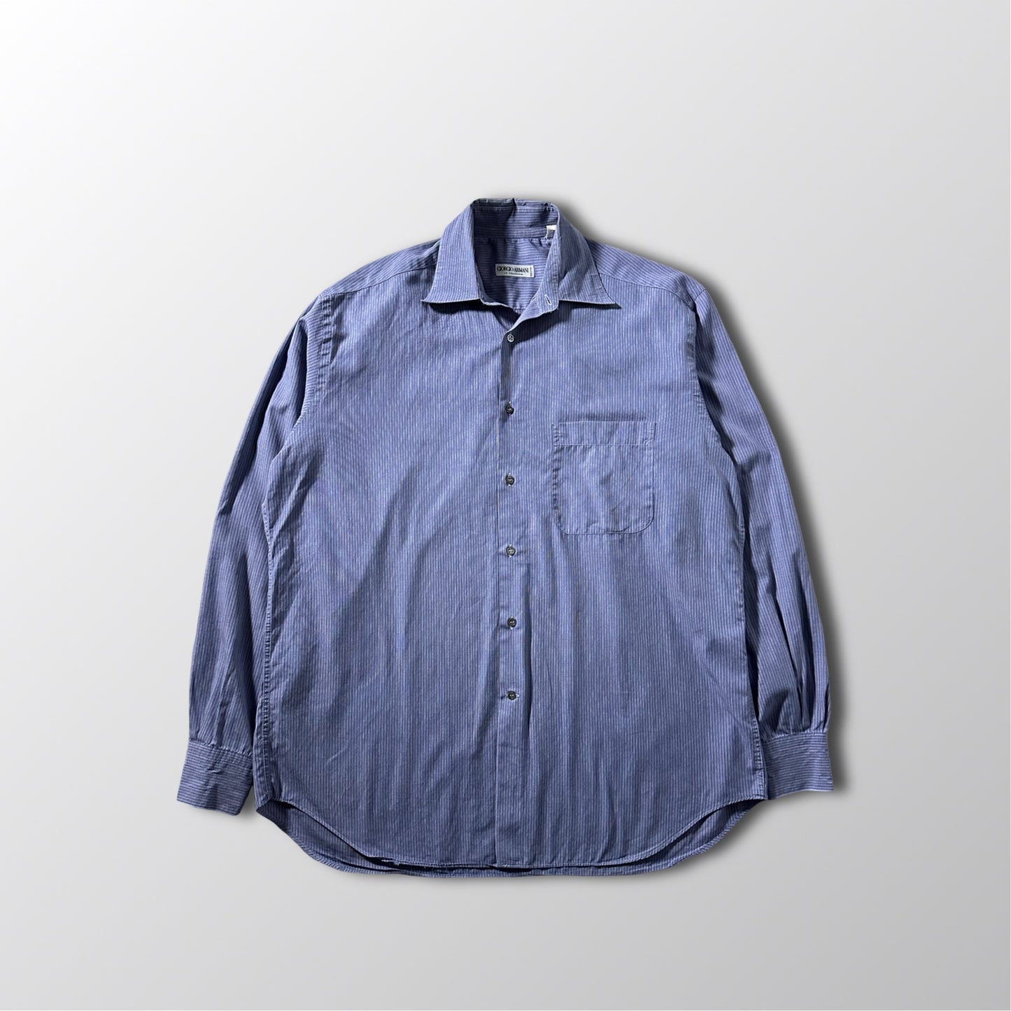 Giorgio Armani  Blue Micro Check Shirt – L