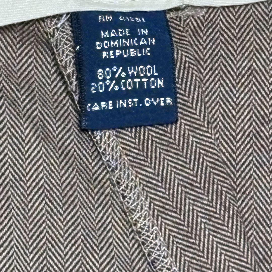 Ralph Lauren Wool-Cotton Herringbone Slacks – Vintage Double-Pleated Elegance