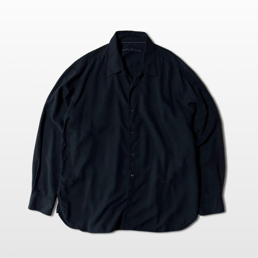 Tommy Bahama Black Silk Wool Blend Long Sleeve Shirt L Semi-Formal Luxury