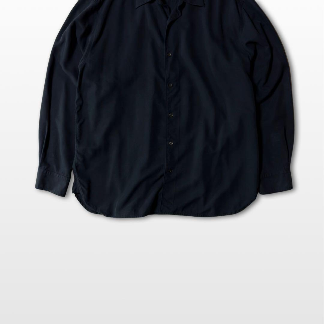 Tommy Bahama Black Silk Wool Blend Long Sleeve Shirt L Semi-Formal Luxury