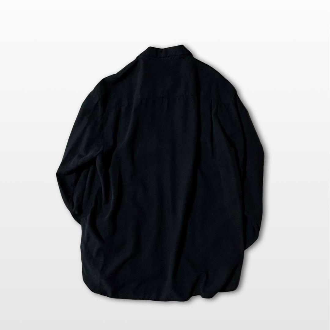 Tommy Bahama Black Silk Wool Blend Long Sleeve Shirt L Semi-Formal Luxury