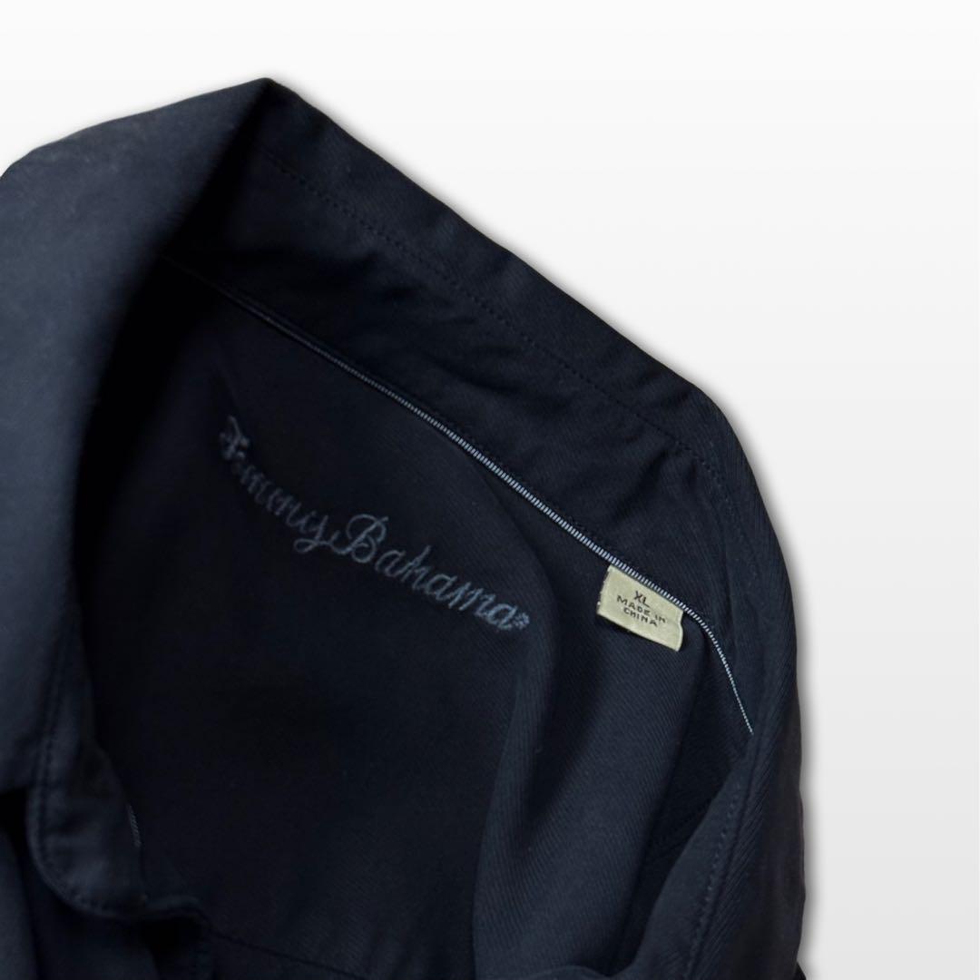 Tommy Bahama Black Silk Wool Blend Long Sleeve Shirt L Semi-Formal Luxury