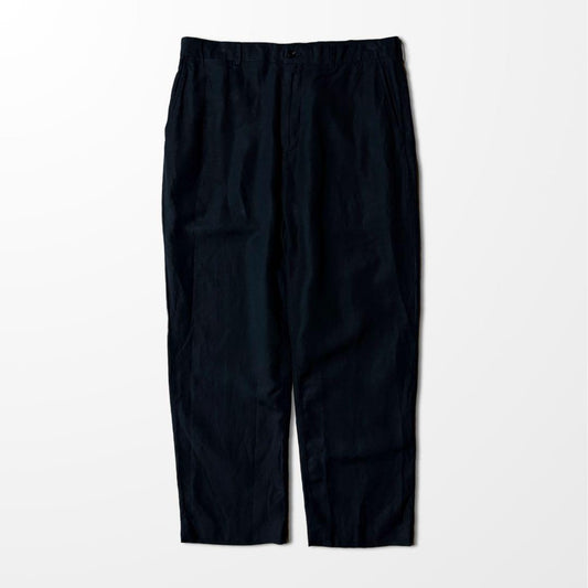 Ralph Lauren Black Linen Silk Wide Tuck Pants 34x30 Vintage