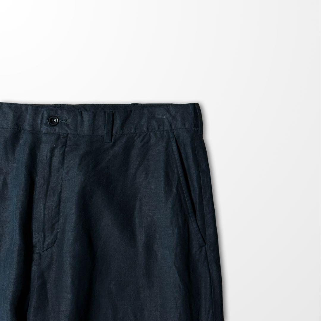 Ralph Lauren Black Linen Silk Wide Tuck Pants 34x30 Vintage