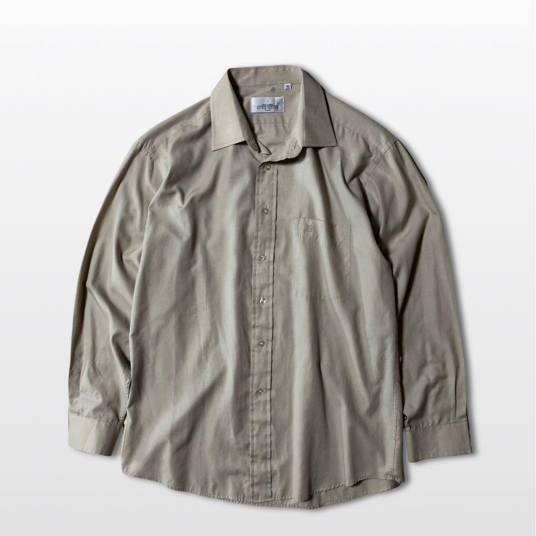 Givenchy Wool Blend Beige Shirt 16 1/2 L Vintage