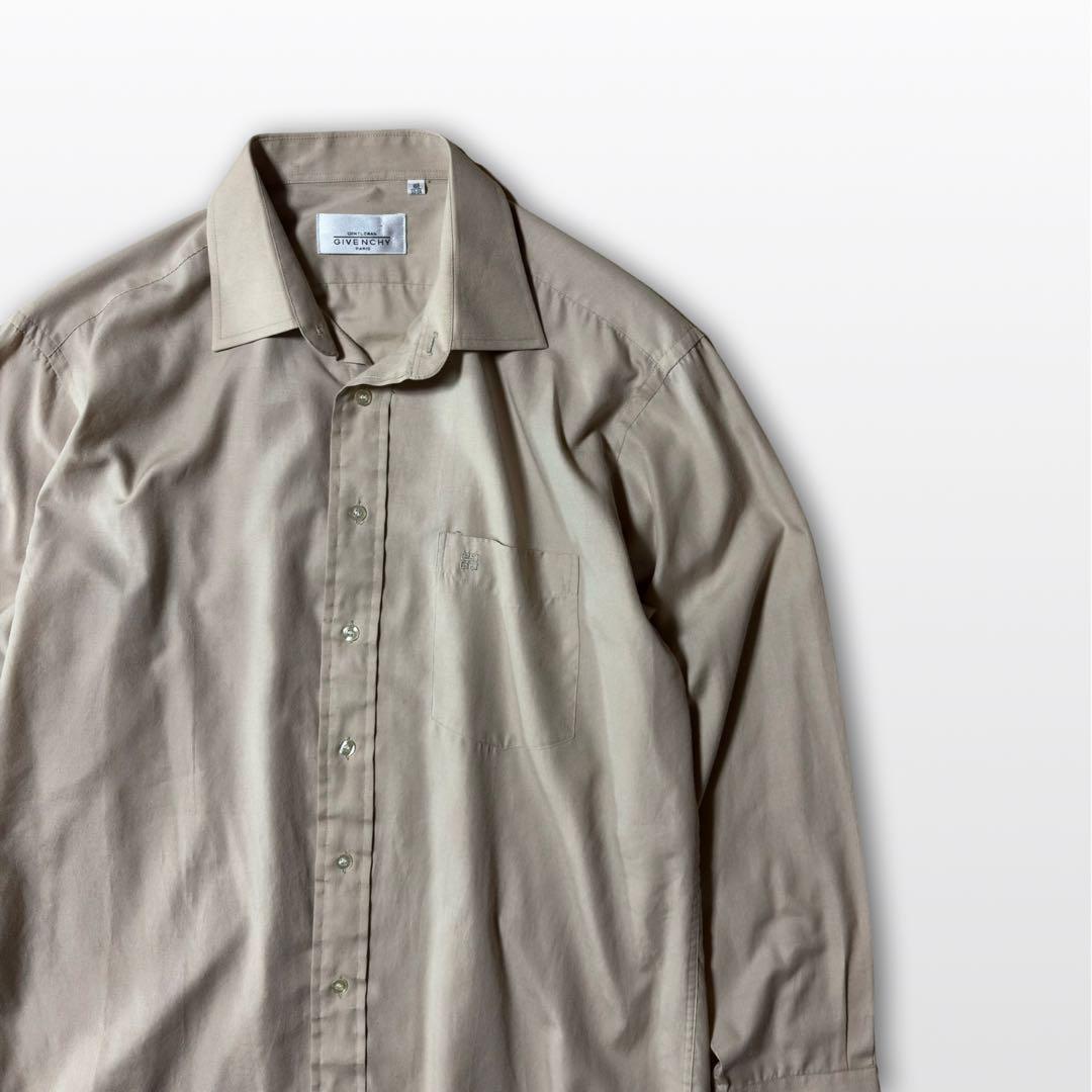 Givenchy Wool Blend Beige Shirt 16 1/2 L Vintage