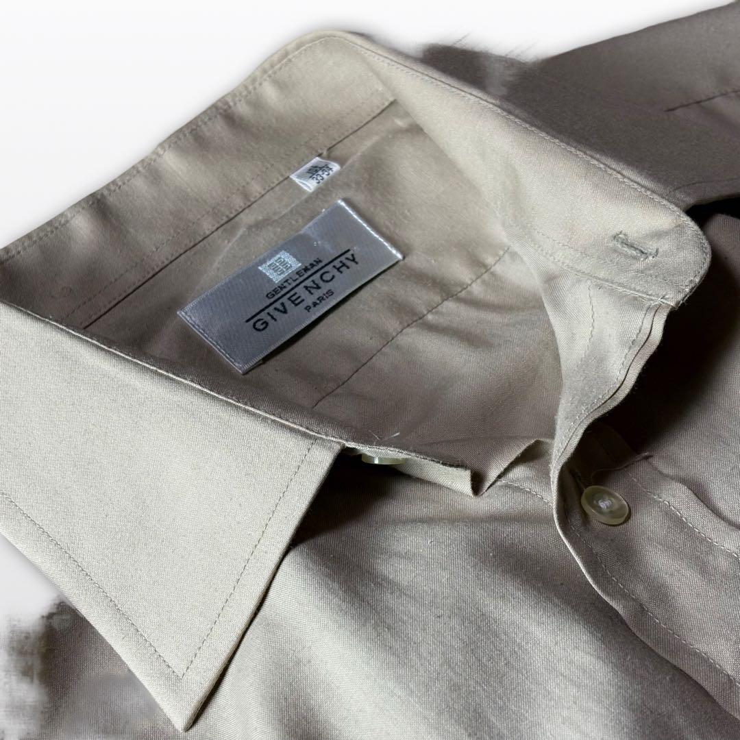 Givenchy Wool Blend Beige Shirt 16 1/2 L Vintage