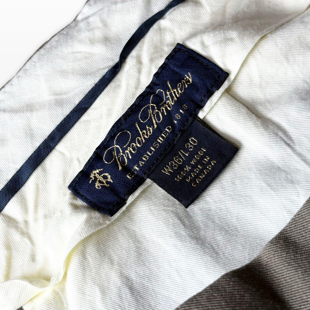 Brooks Brothers Wool Wide Tuck Trousers – Taupe & Brown Fluid Fit