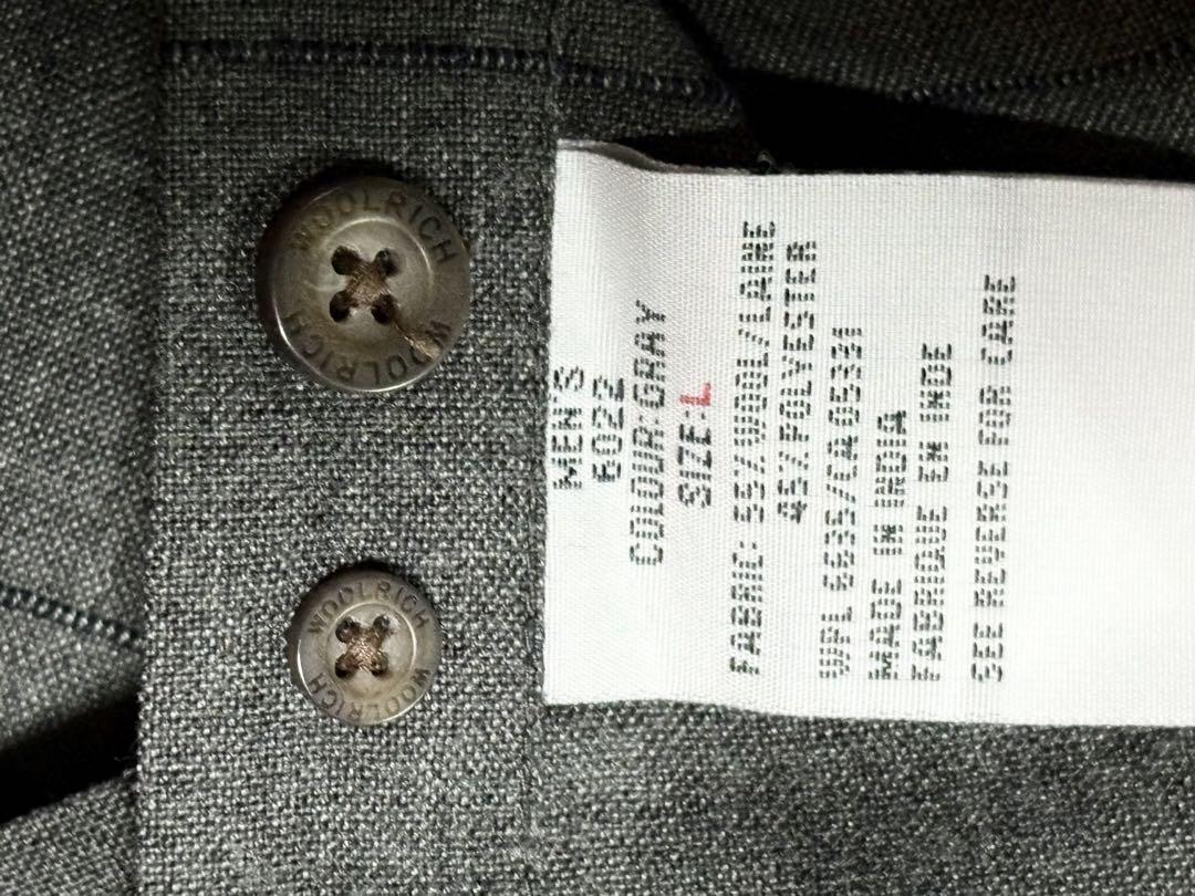 Woolrich Wool Check Shirt Charcoal Gray L