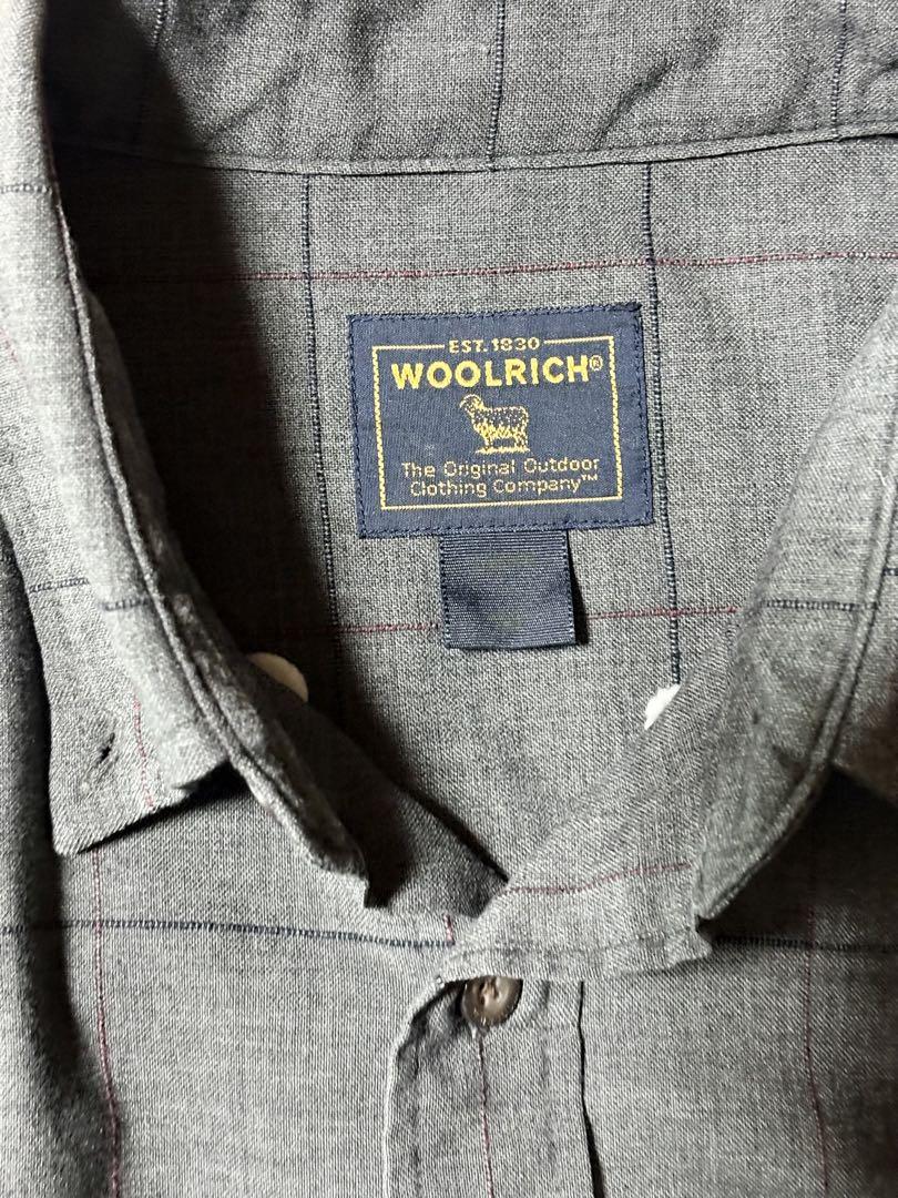Woolrich Wool Check Shirt Charcoal Gray L