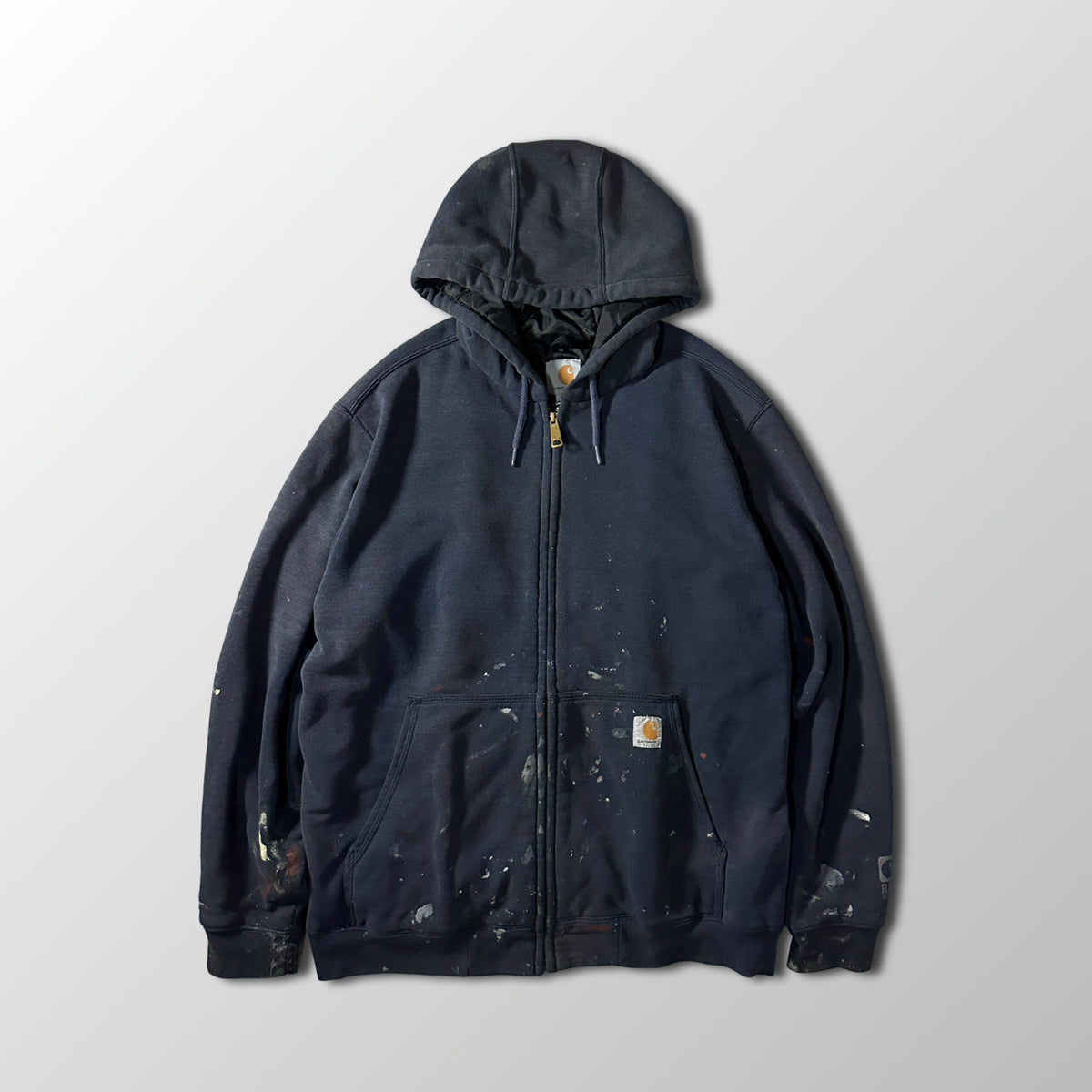 Carhartt Black Quilted Lined Full Zip Hoodie Size L