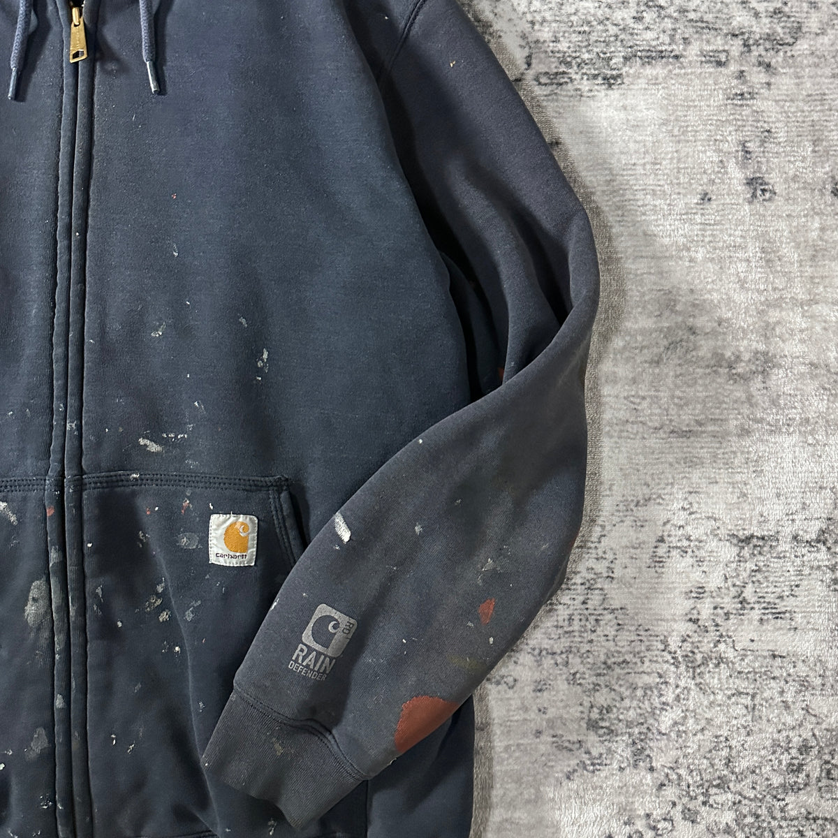 Carhartt Black Quilted Lined Full Zip Hoodie Size L