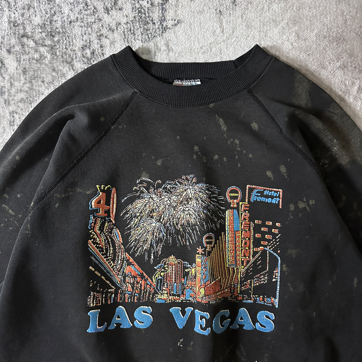 Hanes Las Vegas Fireworks Graphic Black Sweatshirt