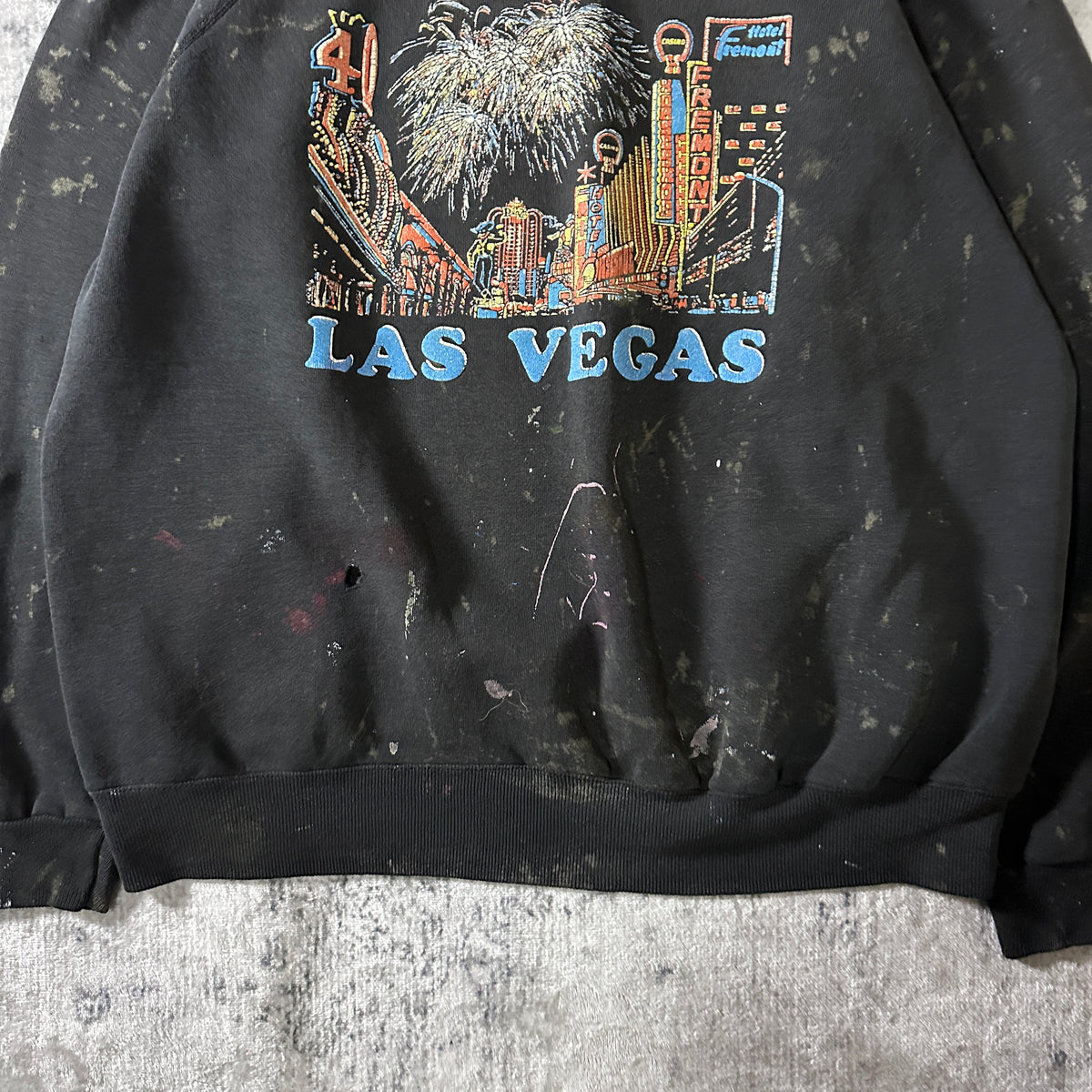Hanes Las Vegas Fireworks Graphic Black Sweatshirt