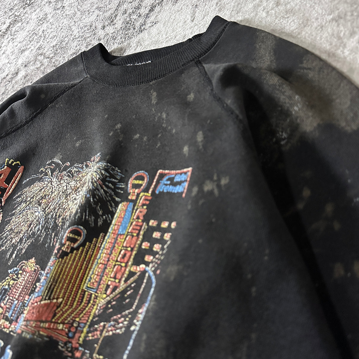 Hanes Las Vegas Fireworks Graphic Black Sweatshirt