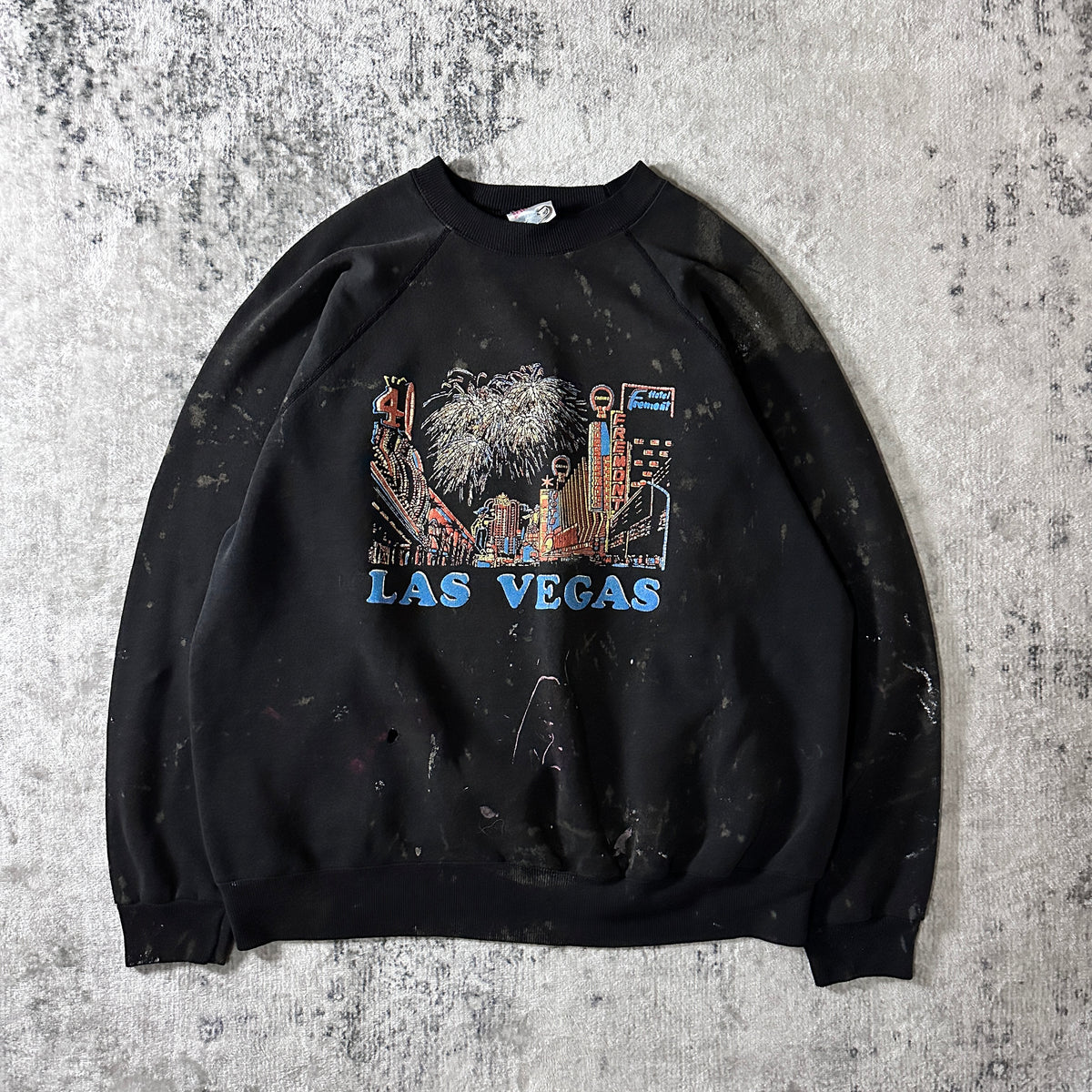 Hanes Las Vegas Fireworks Graphic Black Sweatshirt