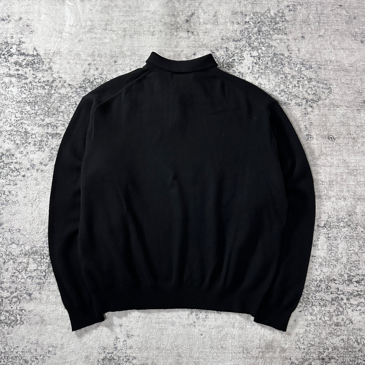 Harold Powell Black 100% Cashmere Knit Polo Sweater Size XL