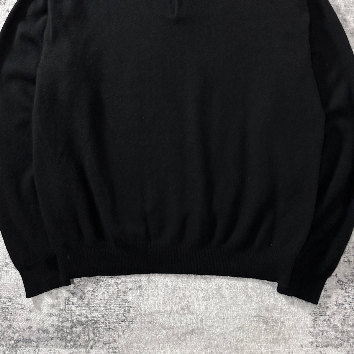 Harold Powell Black 100% Cashmere Knit Polo Sweater Size XL
