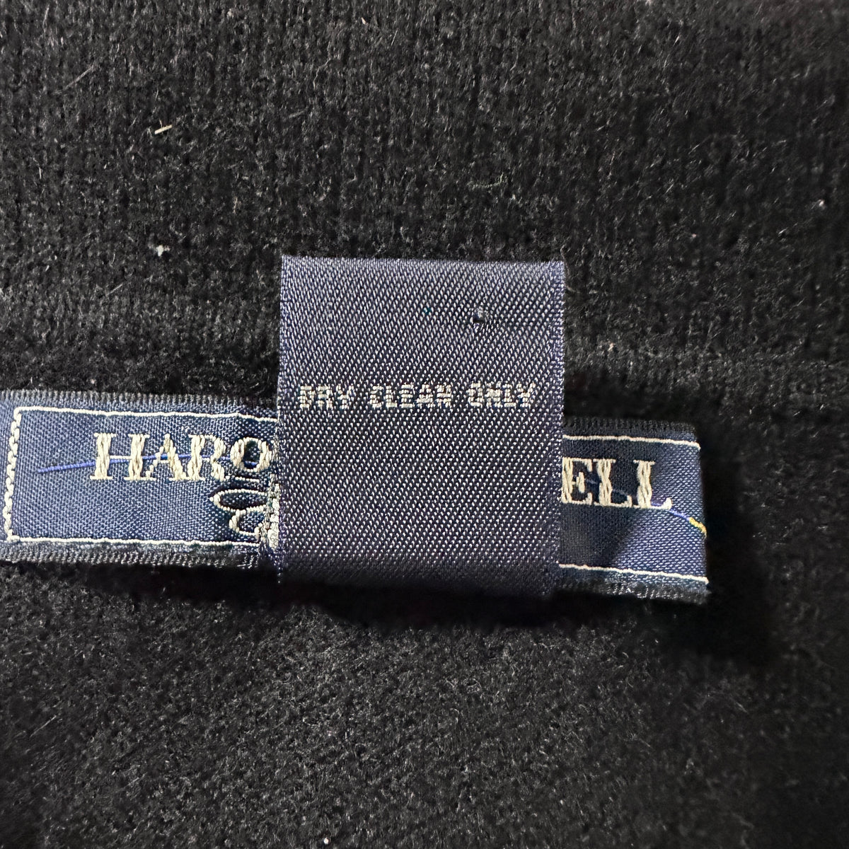 Harold Powell Black 100% Cashmere Knit Polo Sweater Size XL