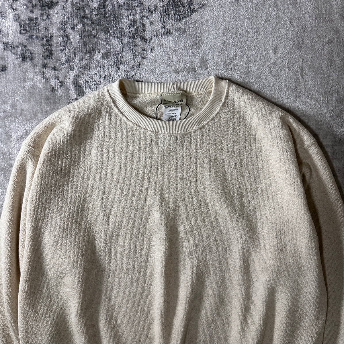 Hempspun Natural Hemp Cotton Crewneck Sweatshirt Made in USA Size M