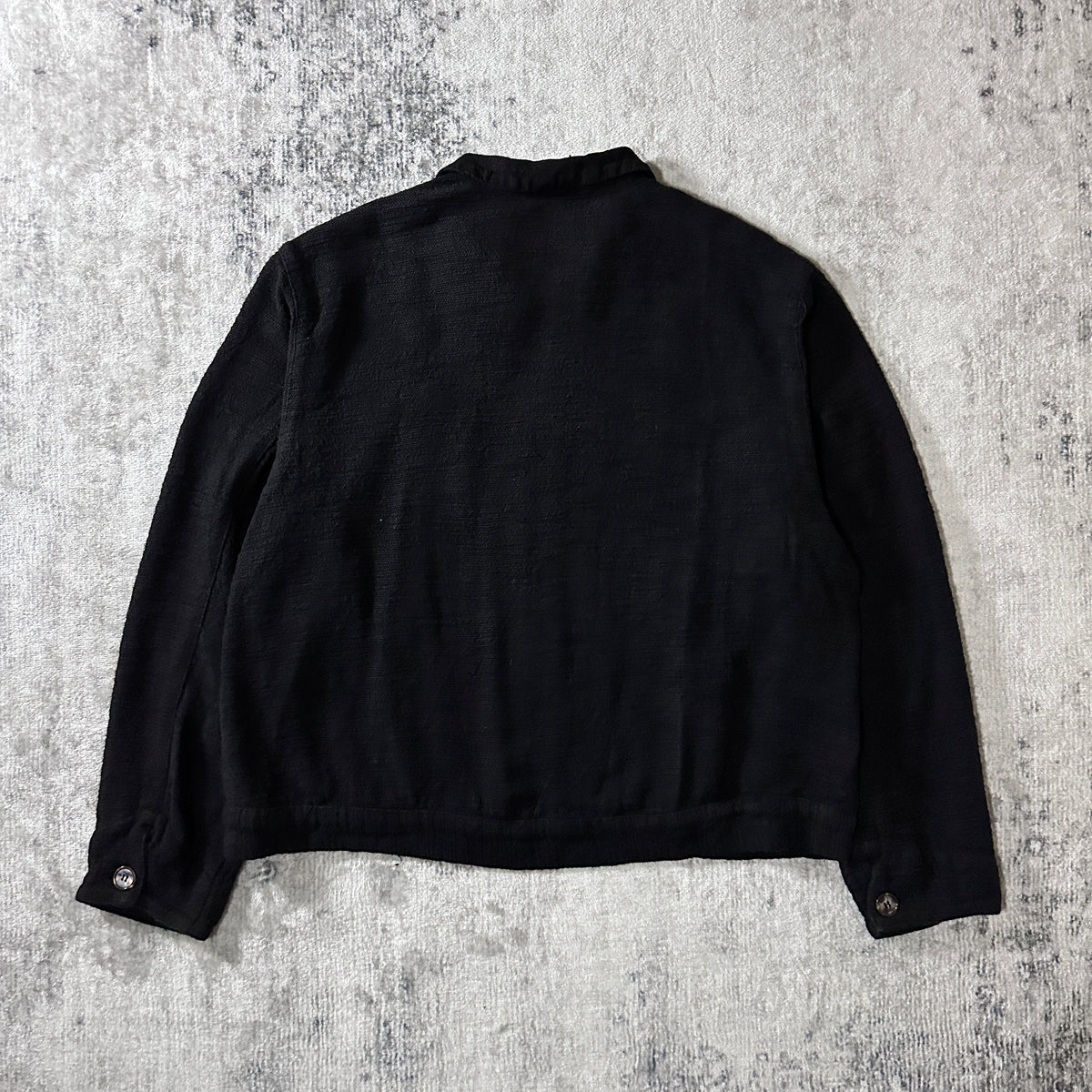 CP Shades Black Cotton Linen Zip Blouson Size S