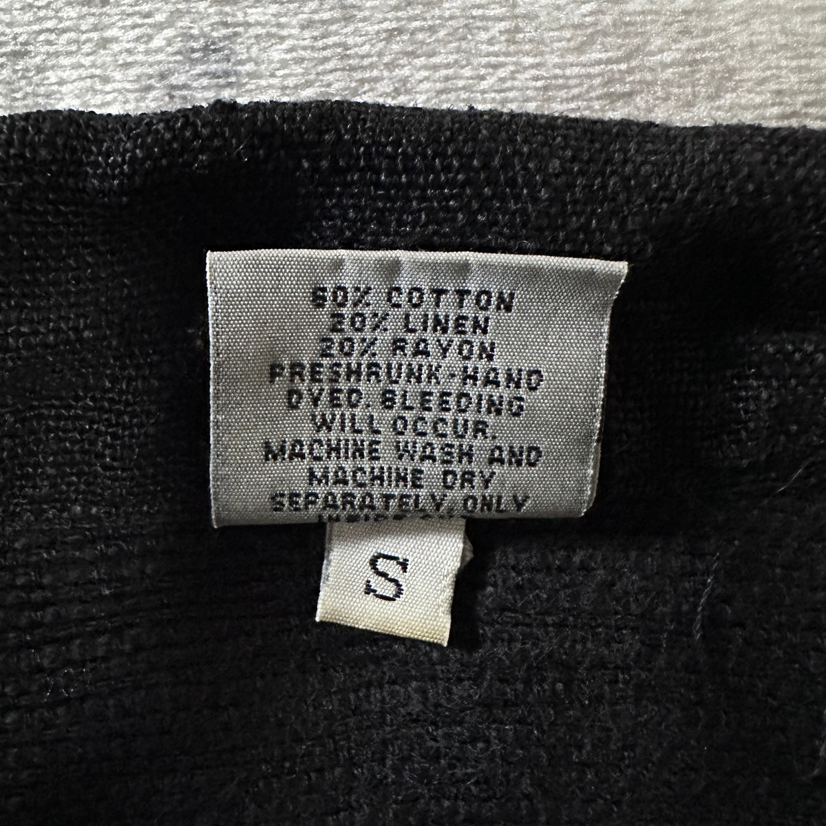 CP Shades Black Cotton Linen Zip Blouson Size S