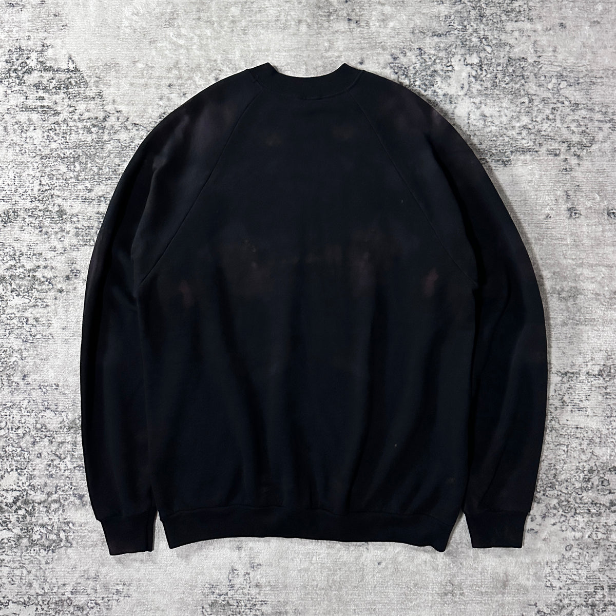 Screen Stars Faded Black Raglan Sweatshirt Size L