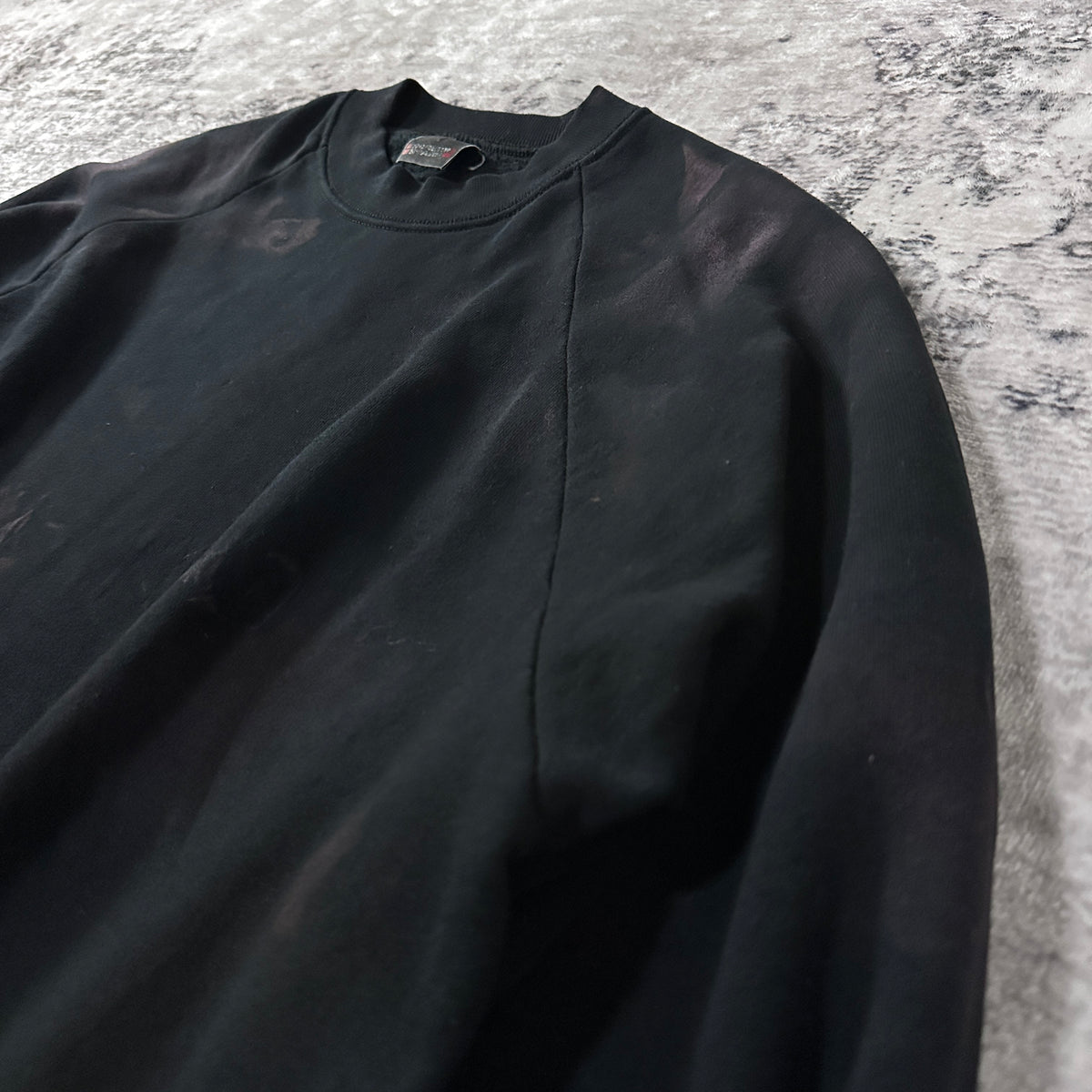 Screen Stars Faded Black Raglan Sweatshirt Size L
