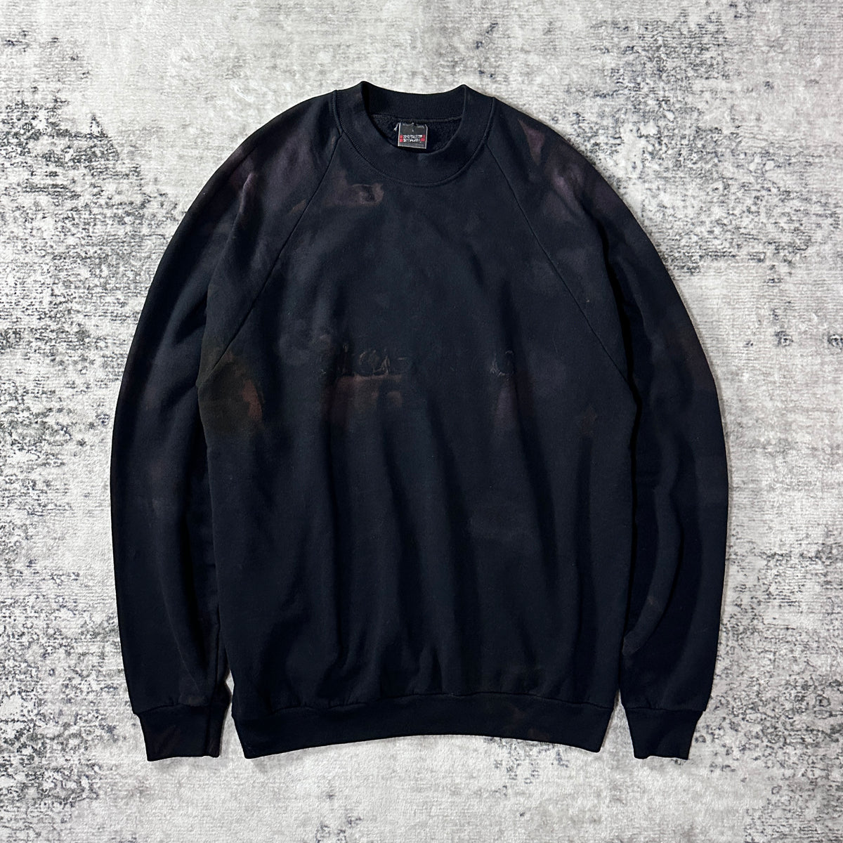 Screen Stars Faded Black Raglan Sweatshirt Size L