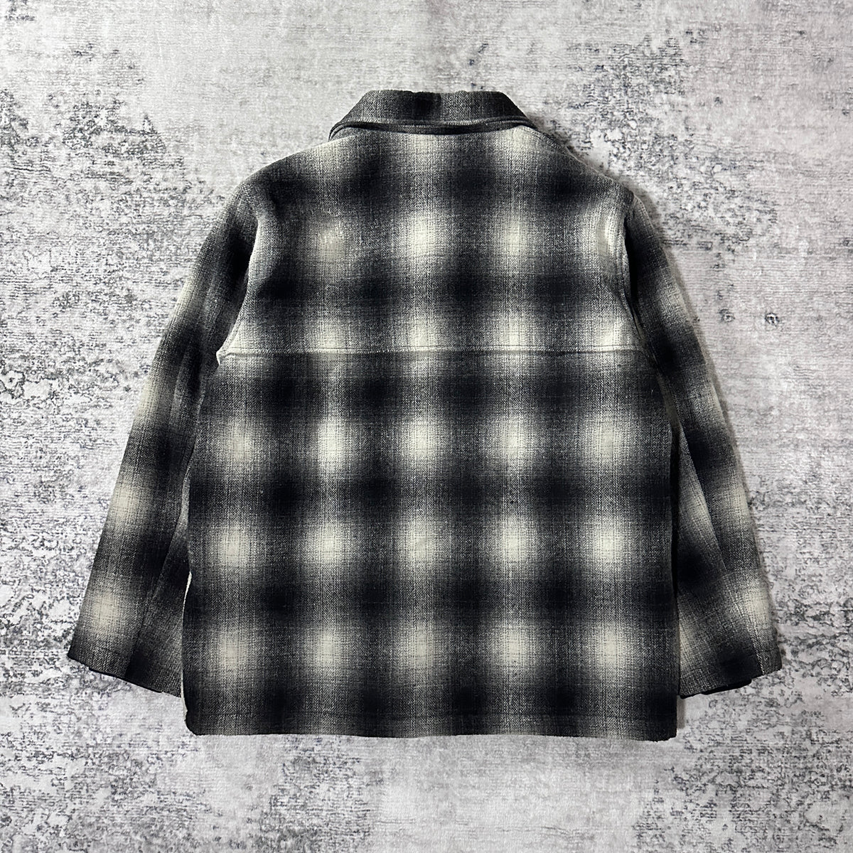 Dakota Grizzly Gray Black Ombre Check Wool Blend Cruiser Jacket Size XL
