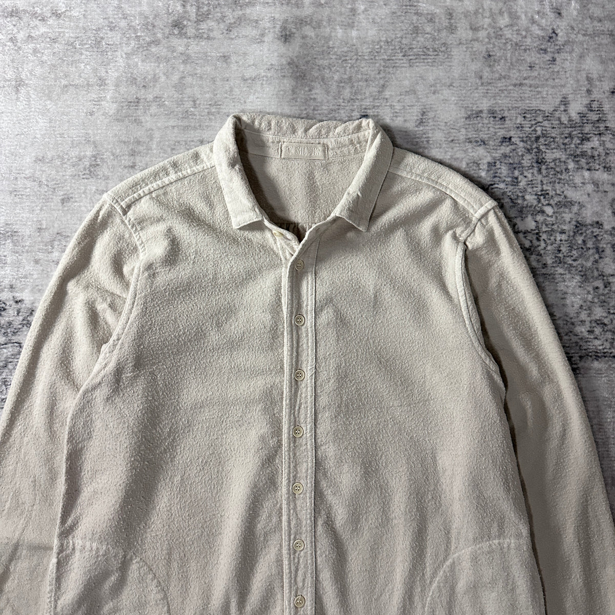 CP Shades Ivory Cotton Flannel Long Shirt Made in USA Size S