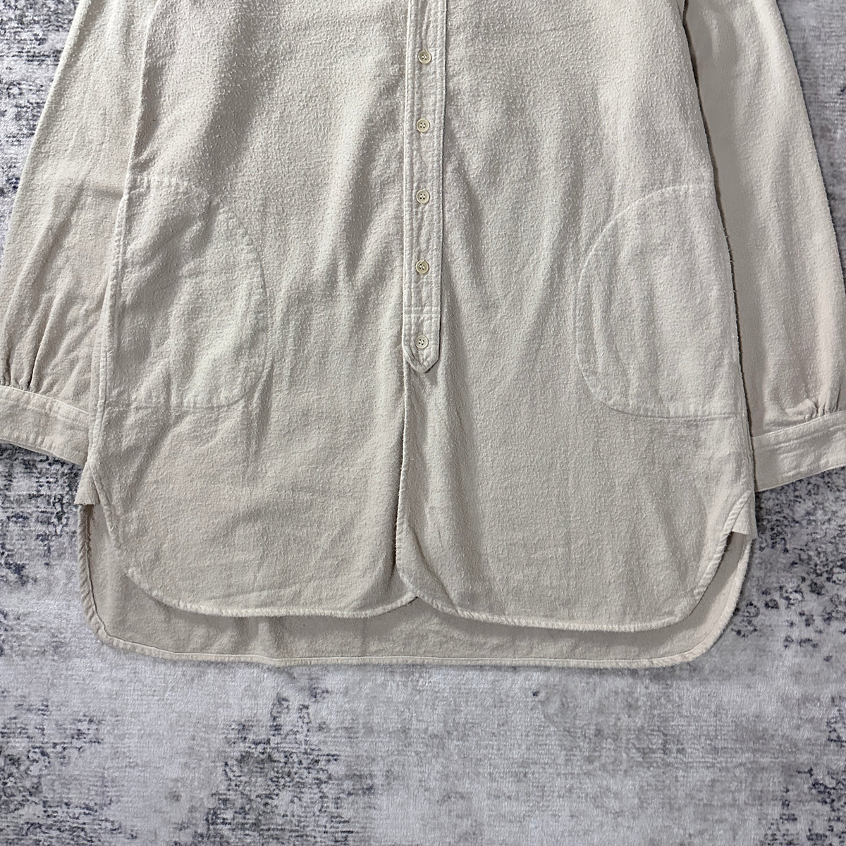 CP Shades Ivory Cotton Flannel Long Shirt Made in USA Size S