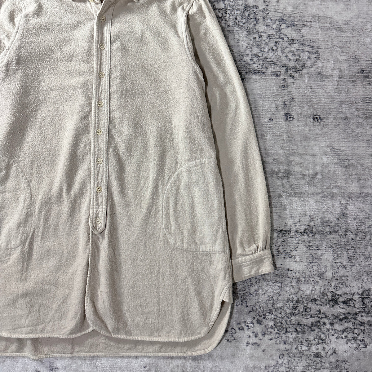 CP Shades Ivory Cotton Flannel Long Shirt Made in USA Size S
