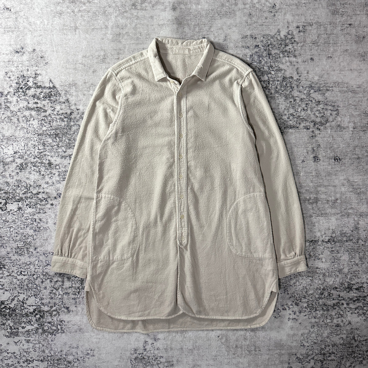 CP Shades Ivory Cotton Flannel Long Shirt Made in USA Size S
